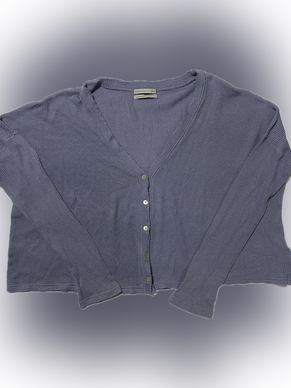 Urban Outfitters Lavender-Gray Button Front Long Sleeve Top